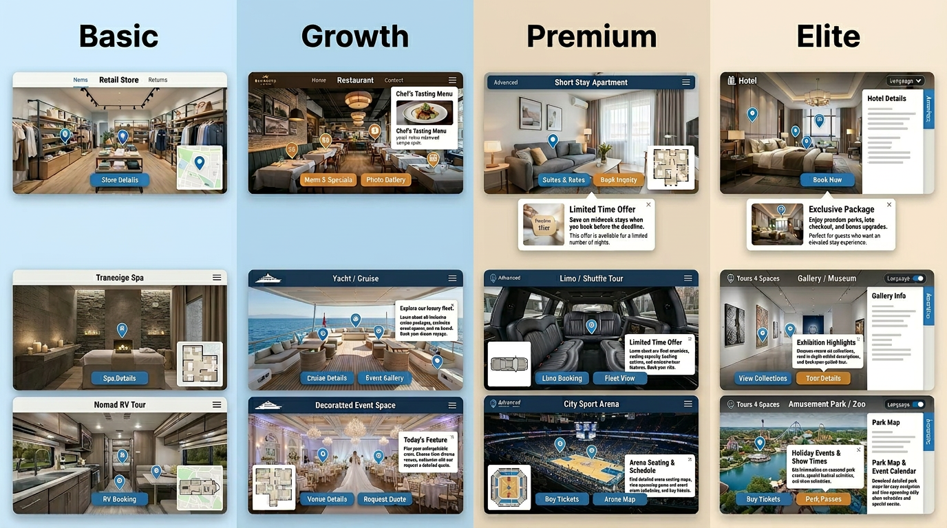 Tours 4 Spaces skin mockups